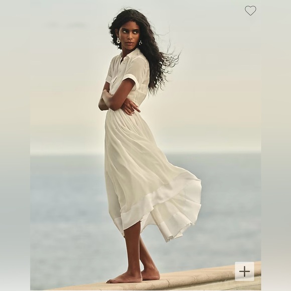 NWT J.Crew Size 6 White Elena shirtdress In Chiffon - Picture 2 of 16